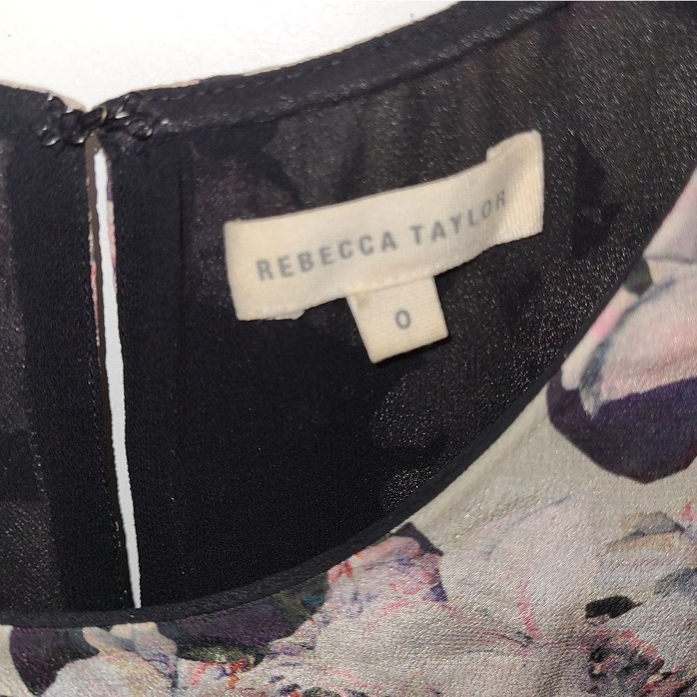 Rebecca Taylor Floral Sleeveless Silk Blouse - Picture 6 of 9